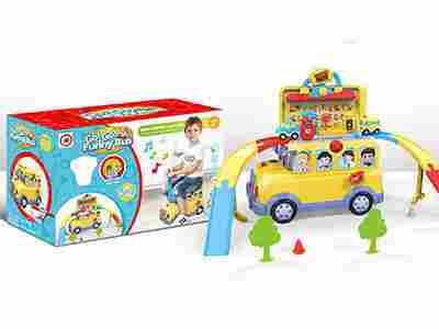 Funny Bus Track Toy Set with Light and Music for Kids