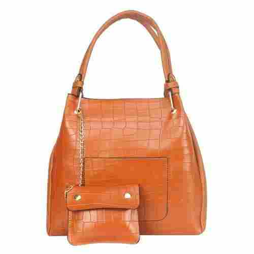 Fiona Trends Brown Pu Zipper Shoulder Bag For Women
