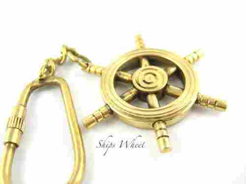 Brass Shipwheel Keychain