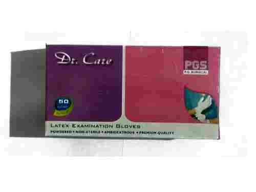 DRCARE Non Sterile Latex Examination Gloves Small Box Pack Of 50Pcs