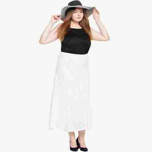 Plus Size White Casual Skirt