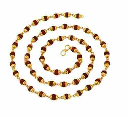 Rudraksha 54+1 Beads Original Rosary With Golden Cap Hindu Meditation Yoga Mala