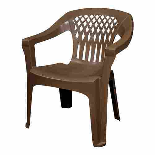 Brown Plastic Chair with Armrest