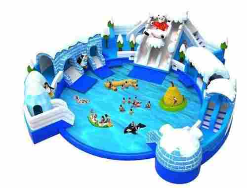 23*23*7m Iceland World Inflatable Water Park Water Slide With Steel Frame Swimming Pool