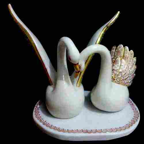White Marble Swan Statue