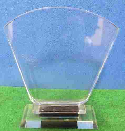 Clear Blue Crystal Trophy