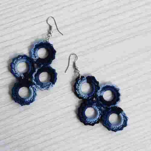 Blue Crochet Earrings