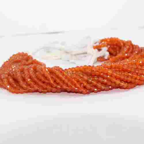 Natural Carnelian Faceted Ball Round Shaped Beads