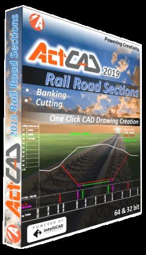 ActCAD 2019 Rail Road Sections: Banking and Cutting Rail Road Profile Software