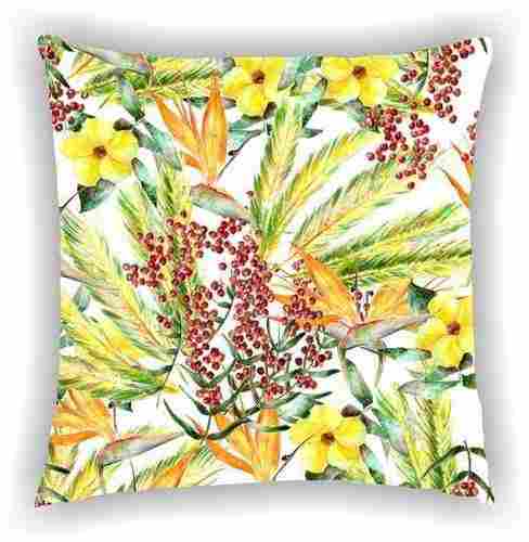 Digital Printed Floral Multi Colors and Leaves Design Cushion Cover