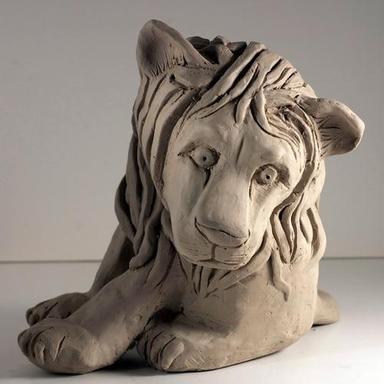Lion Clay Sculpture