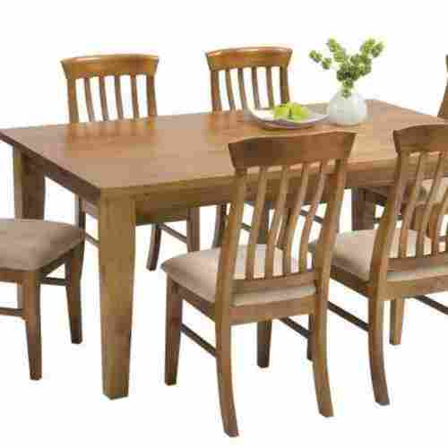 Teak Wood Finish Wooden Dining Table Set