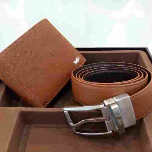 Leather Belt & Wallet Combo Set