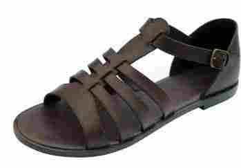 Dark Brown Strappy Flat Sandal