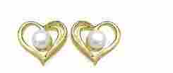 Heart Design Pearl Earrings
