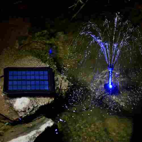 Outdoor Decoration Portable Solar Water Pump Fountain Kit with LED Lights