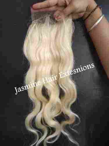 10 to 26 Inches Long 613 Blonde Hair Wavy Lace Closure 4x4