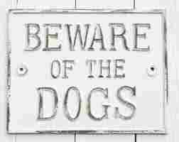 Decorative Beware Of Dogs Sign Plate