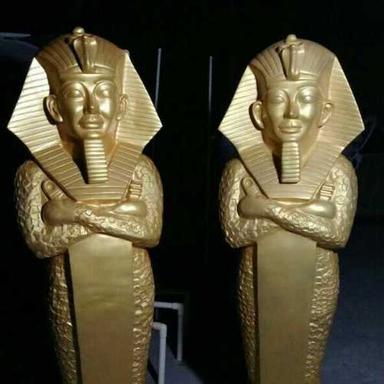 Fiber With Gold Finishing Egypt King Statue