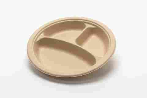 3 Compartment Bagasse Lunch Plate