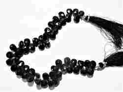Black Spinel Faceted Gemstone Briolet Beads