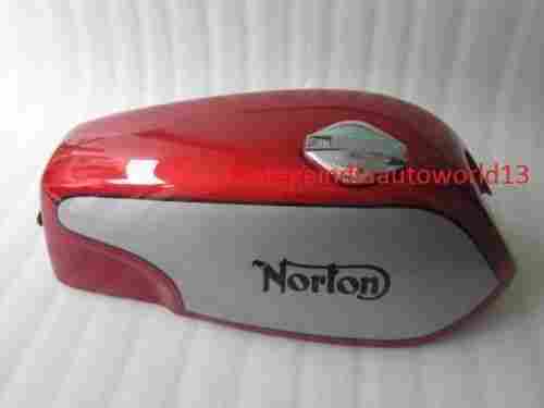 Red And Silver Painted Aluminum Bike Gas Tank With Cap (Commando)