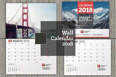 Printed Rectangular Wall Calendar
