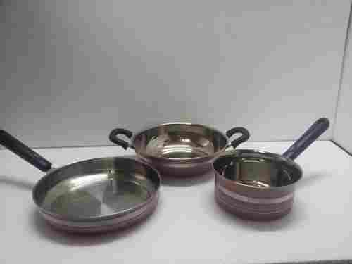 Induction Base and LPG Copper Bottom Cookware Set