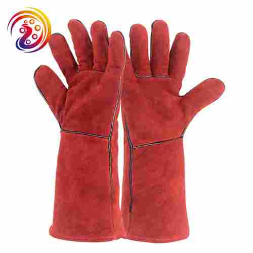 Split Leather BBQ Camping Cooking Weld Gloves Baking Grill Fireplace Fireproof Gloves