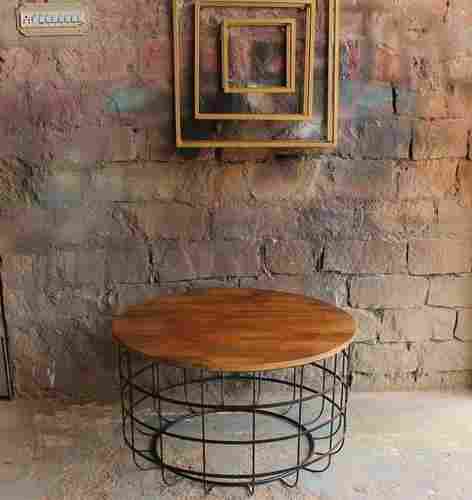 Industrial Vintage Round Metal Coffee Table