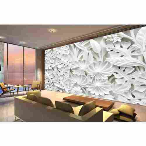 White Ceramic Leaves Wallpaper