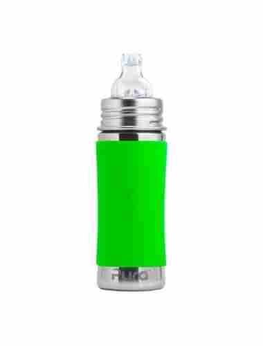 11oz Green Sleeve Stainless Steel Sippy Cup Feeding Bottle (Pura Kiki)