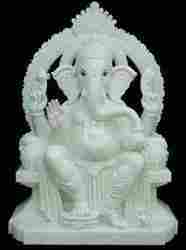 Aesthetically Painted Marble Ganesh Statues