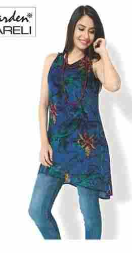 Power Of Poise Blue Georgette Tunic Top
