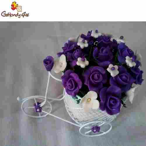 White Cycle ( Permanent Purple Roses) For Decoration