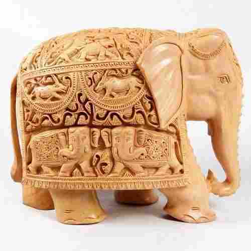 Beige Color Sandalwood Elephant Artifacts