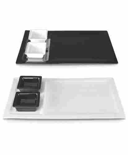 Black And White Plastic Decorative Platters