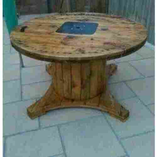 Wooden Spools Round Table 