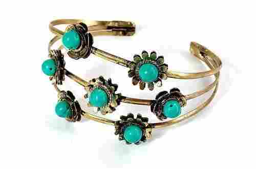 Tri Brass Cuff Ladies Bracelet