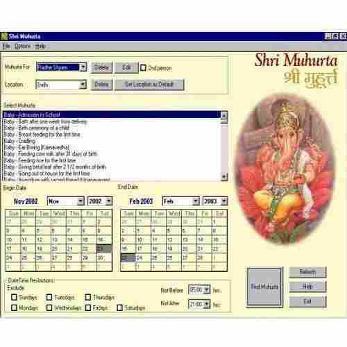 Shri Muhurta Software