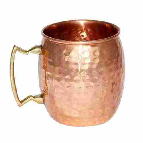 Hammered Copper Moscow Mule Mug With Brass Handle