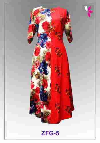 Glass Sleeve Attractive Rayon Gown