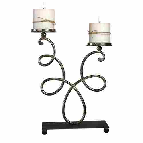 Curly Pillar Candle Holder