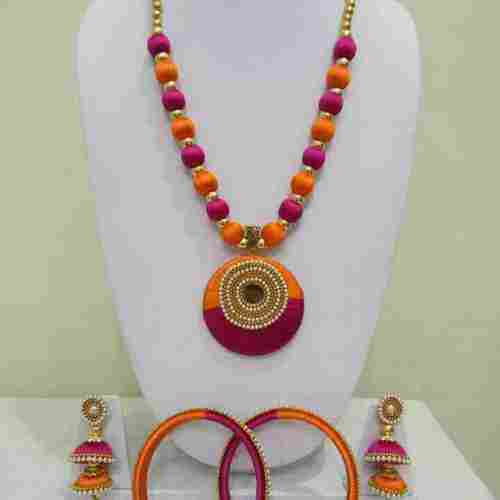 Designer Handmade Silk Thread Necklace Set