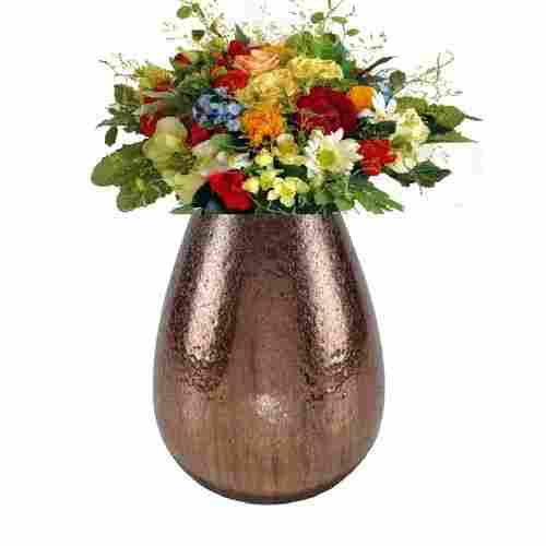 Royal Copper Silver Glass Flower Vase