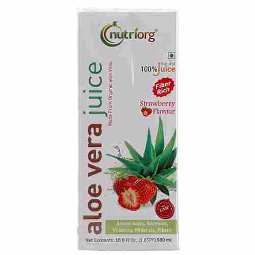 Nutriorg Aloe Vera Juice With Strawberry Flavour 500ml