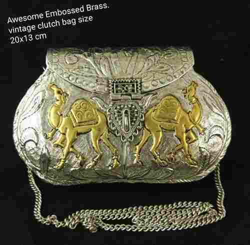 Brass Vintage Clutch Purse Evening Bag