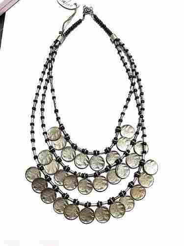 Designer Silver Oxidised Necklace