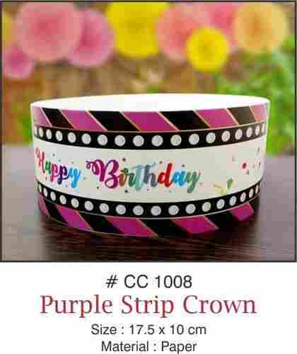 Purple Strip Birthday Paper Crown