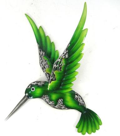 Green&Silver Iron Crafts Hanging Decoration Bird Home Wall Metal Plaque Ornaments